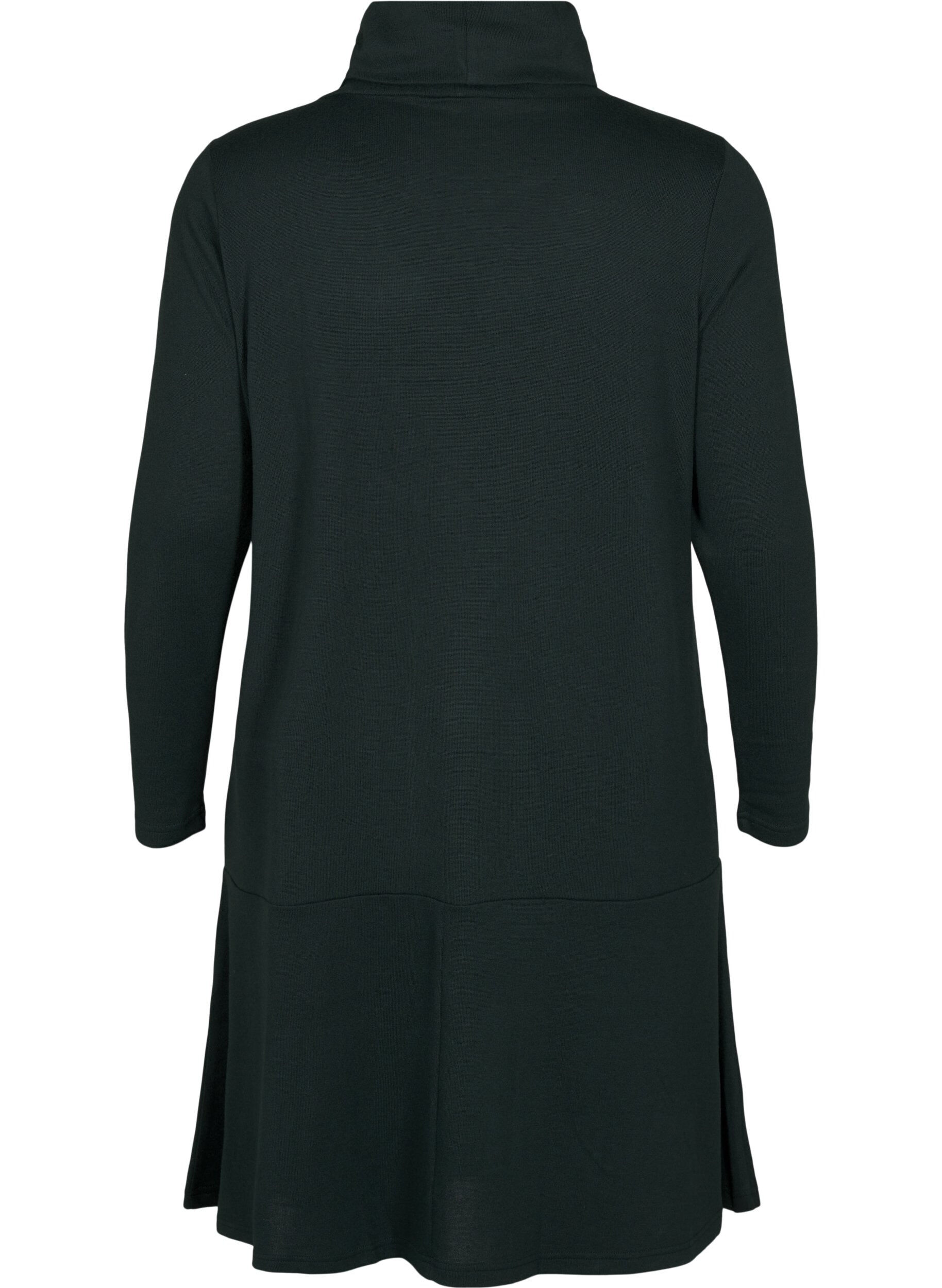 Zizzifashion Jersey dress with high neck and pockets, Green, Packshot image number 1