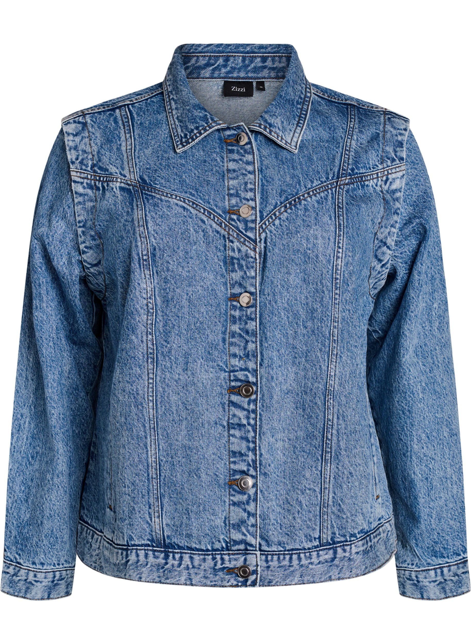 Zizzifashion Denim jacket with detachable sleeves, Light Blue, Packshot image number 0