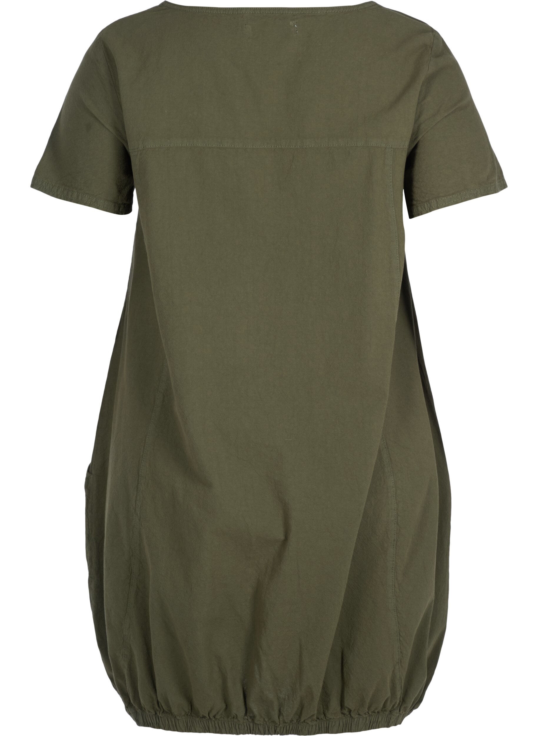 Zizzifashion Short sleeve cotton dress, Green, Packshot image number 1