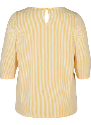 Striped Blouse with 3/4 Sleeves, Mimosa, Packshot image number 1