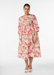 Floral midi dress with broderie anglaise and a tie-belt, Rose, Model image number 0