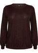 Blouse with vertical texture and glitter thread, Brown, Packshot image number 0