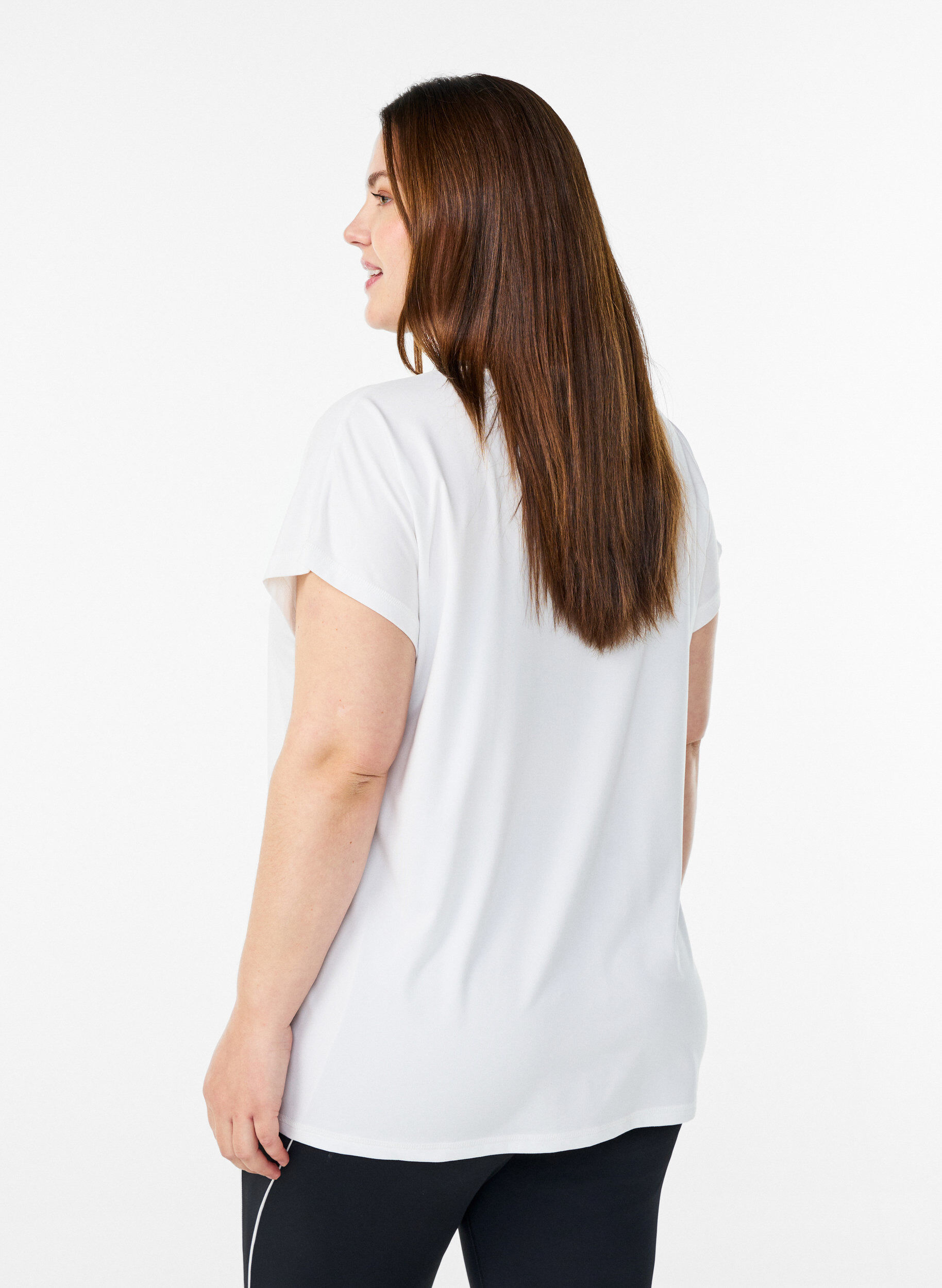 Zizzifashion Solid-coloured training T-shirt, White, Model image number 2