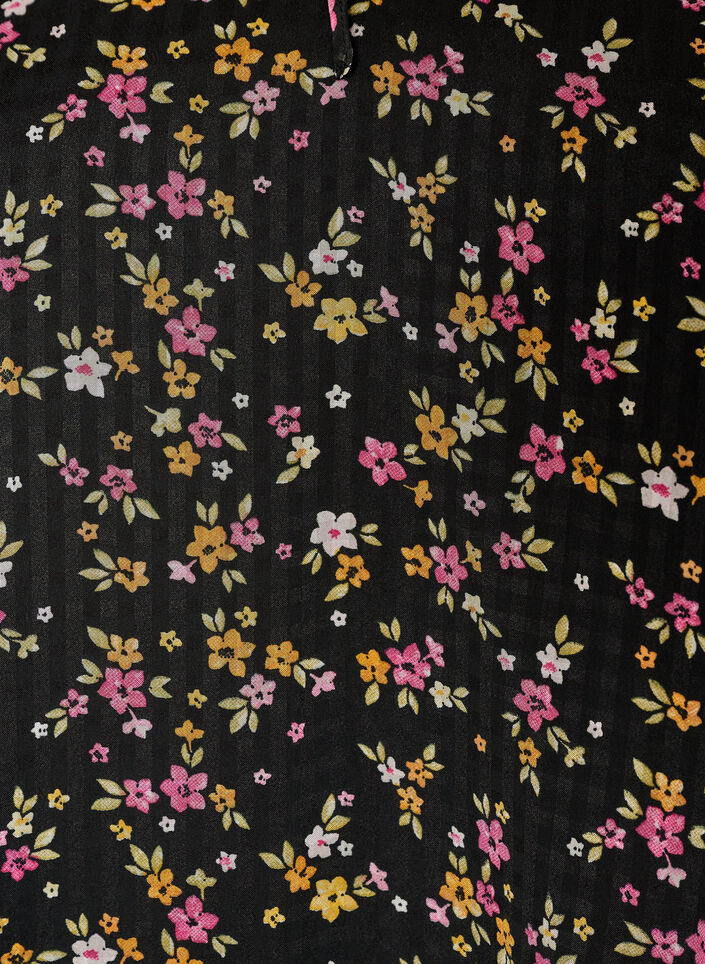 Floral print A-line tunic, Black, Packshot image number 2
