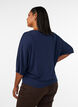 Jersey blouse with elbow-length balloon sleeves, Blue, Model image number 2