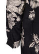 Long floral viscose shirt, Black White AOP, Packshot image number 3
