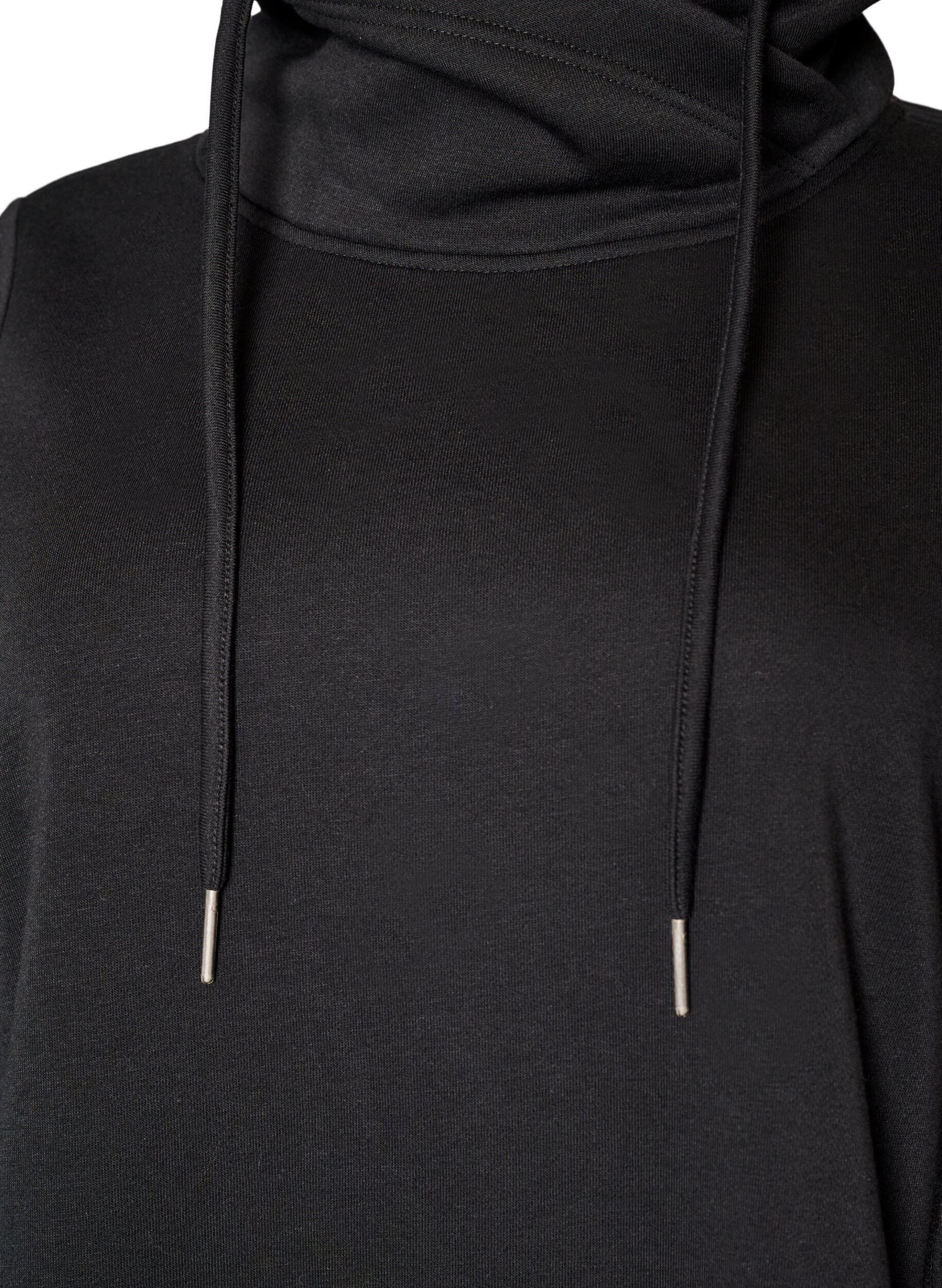 Zizzifashion Sweatshirt with high collar and pockets, Black, Packshot image number 2