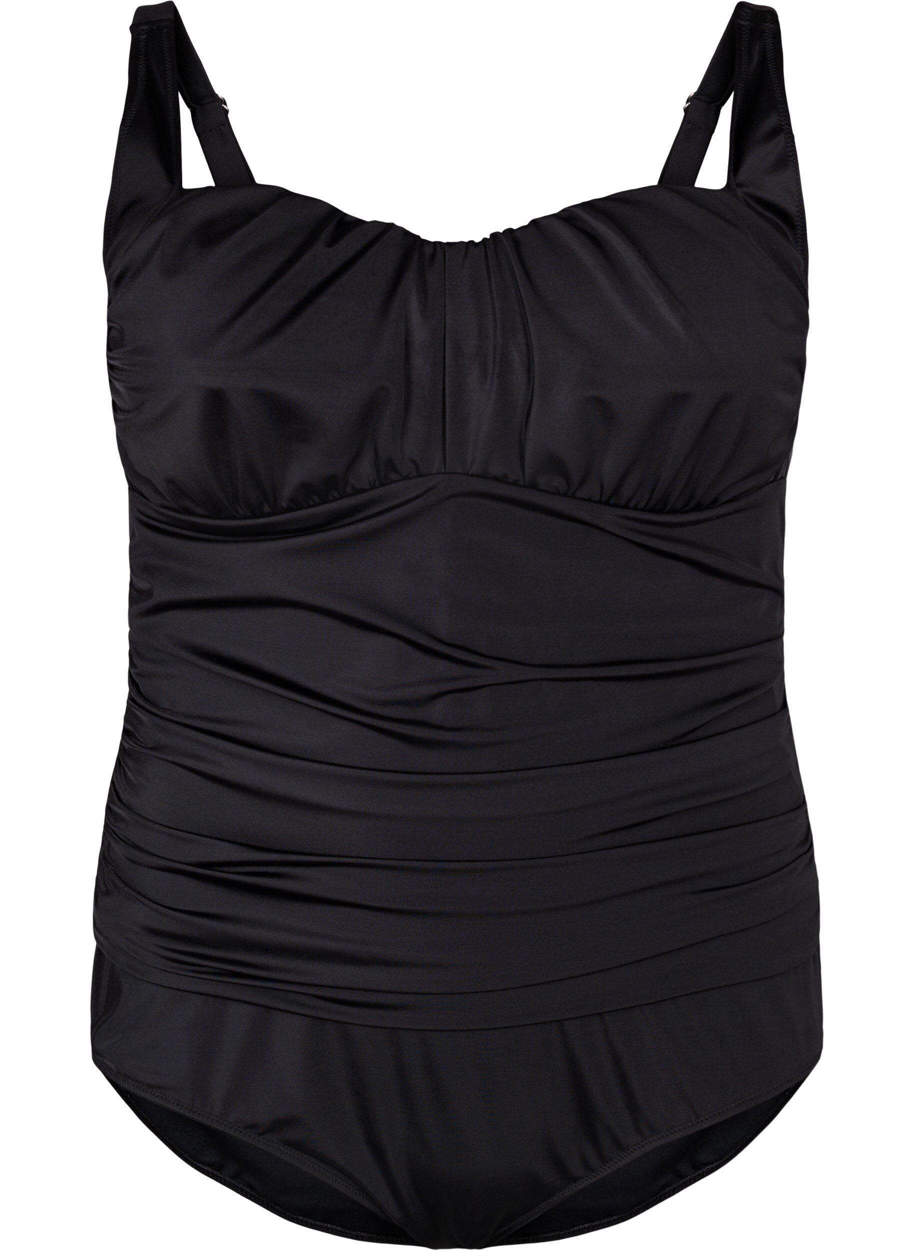 Zizzifashion Swimsuit with ruched details, Black, Packshot image number 0