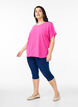 Blouse with short sleeves and a round neckline, Rose, Model image number 1