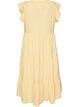 Sleeveless midi dress in linen and viscose with ruffles, Yellow, Packshot image number 1
