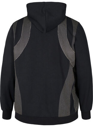Printed hooded sweatshirt, Black, Packshot image number 1