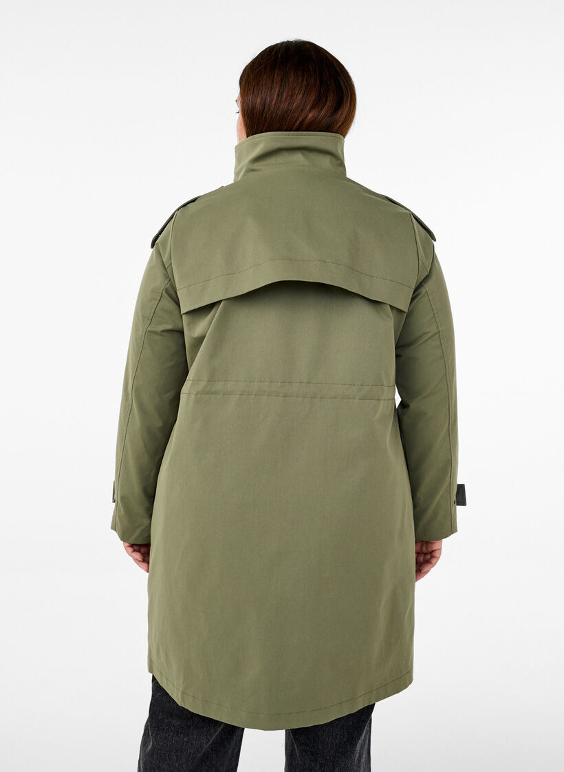 Water-resistant parka jacket, Green, Model image number 2