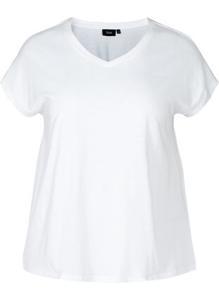V-neck t-shirt, Bright White, Packshot image number 0