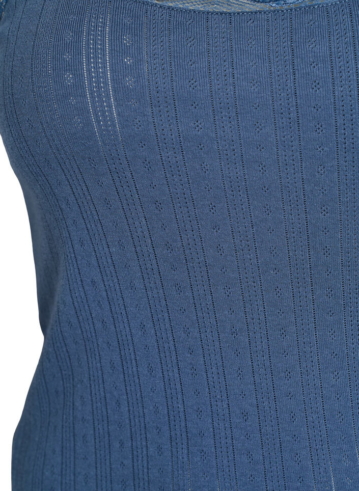 Nightgown with thin straps and textured pattern, Blue, Packshot image number 2