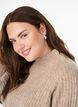 Ribbed jumper with puff sleeves and buttons, Beige, Model image number 3