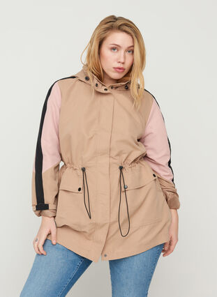 Jacket with hood and pockets, Stucco Comb, Model image number 0