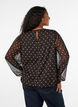 Dotted chiffon blouse with sheer sleeves, Brown, Model image number 2