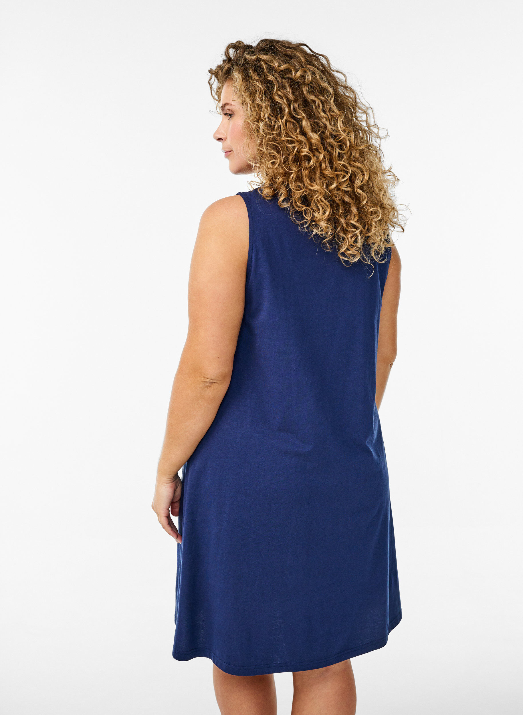 Zizzifashion Sleeveless A-line dress, Blue, Model image number 2