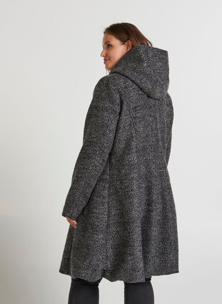Long coat with wool, Dark G. mlg, Model image number 0