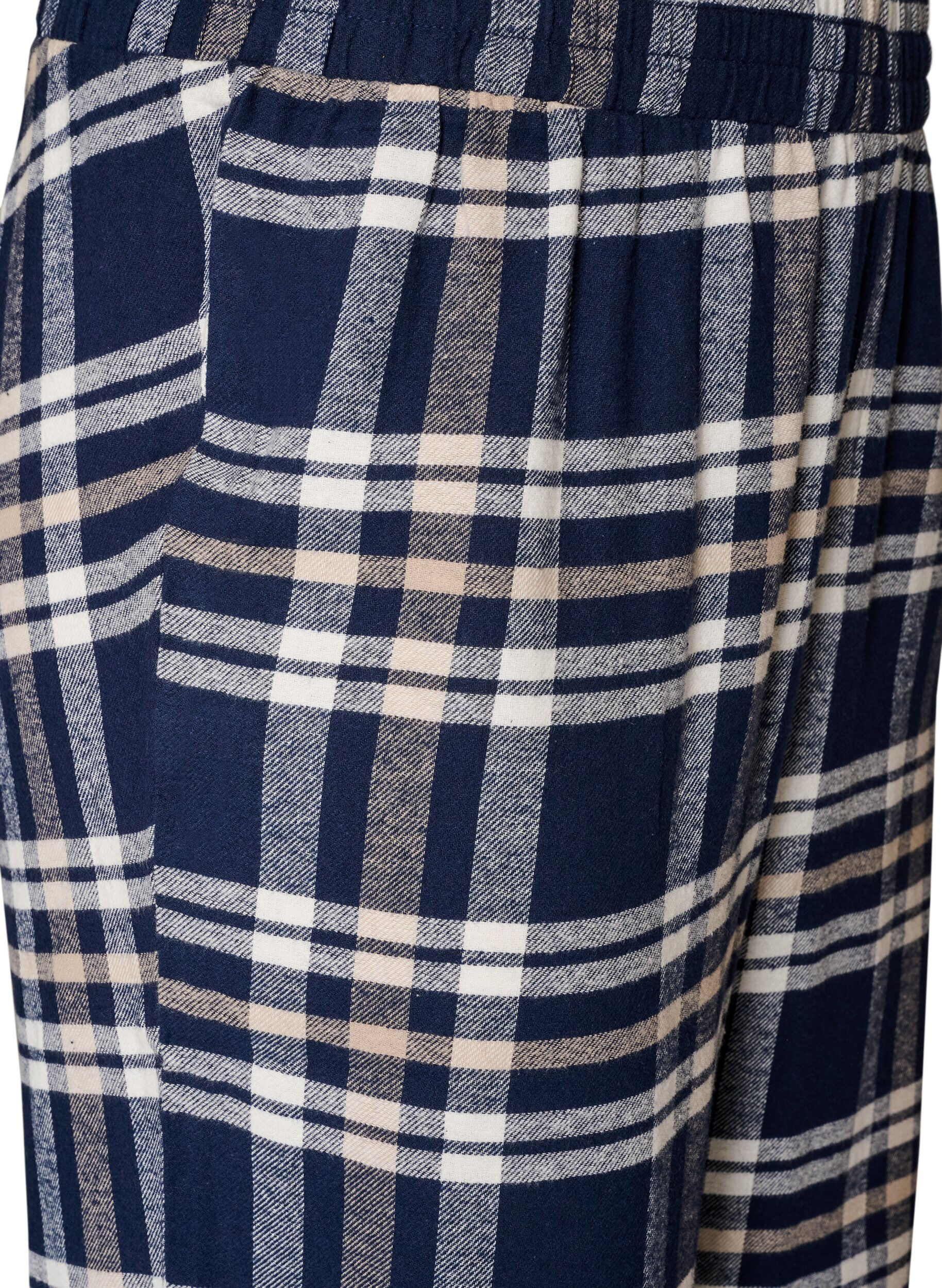 ZizzifashionChecked cotton pyjama bottoms, Blue, Packshot image number 2
