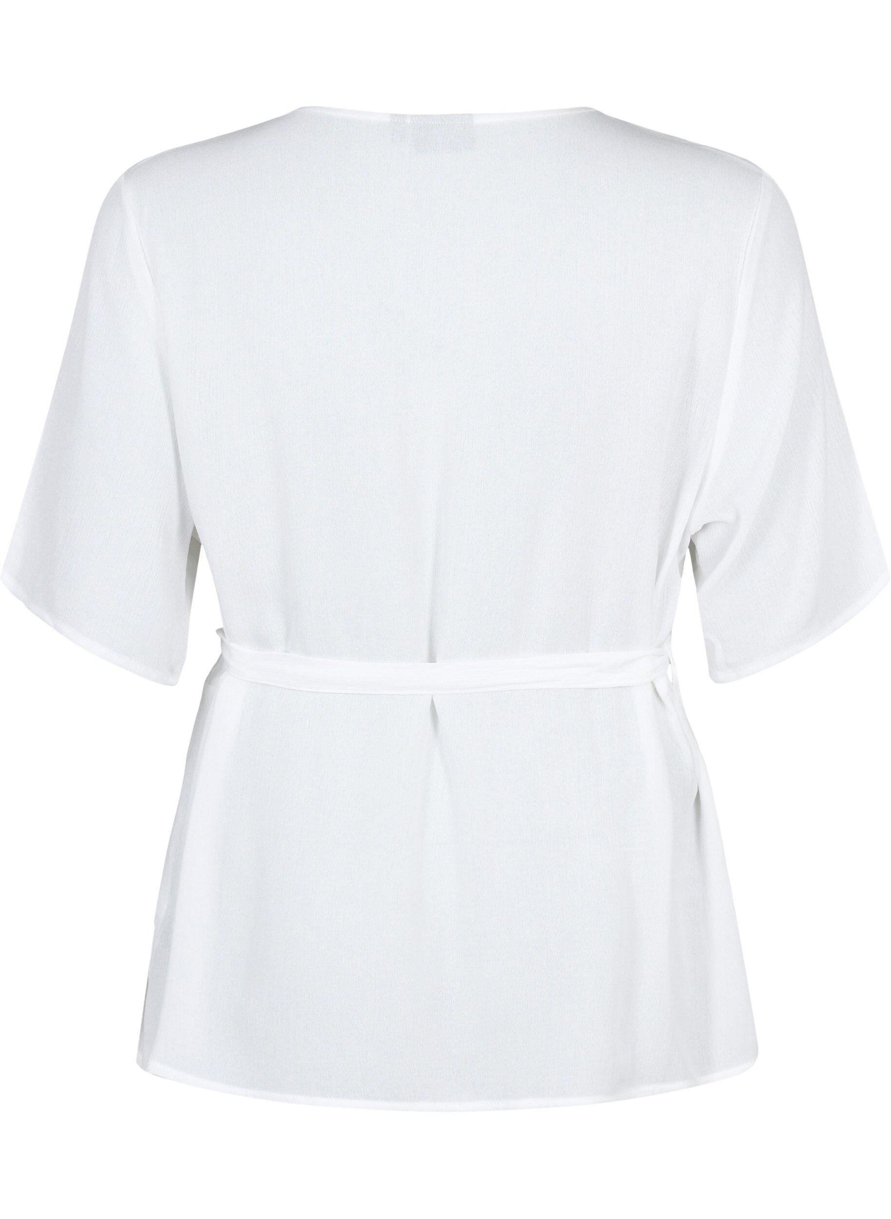 Zizzifashion Viscose blouse with wrap, Bright White, Packshot image number 1