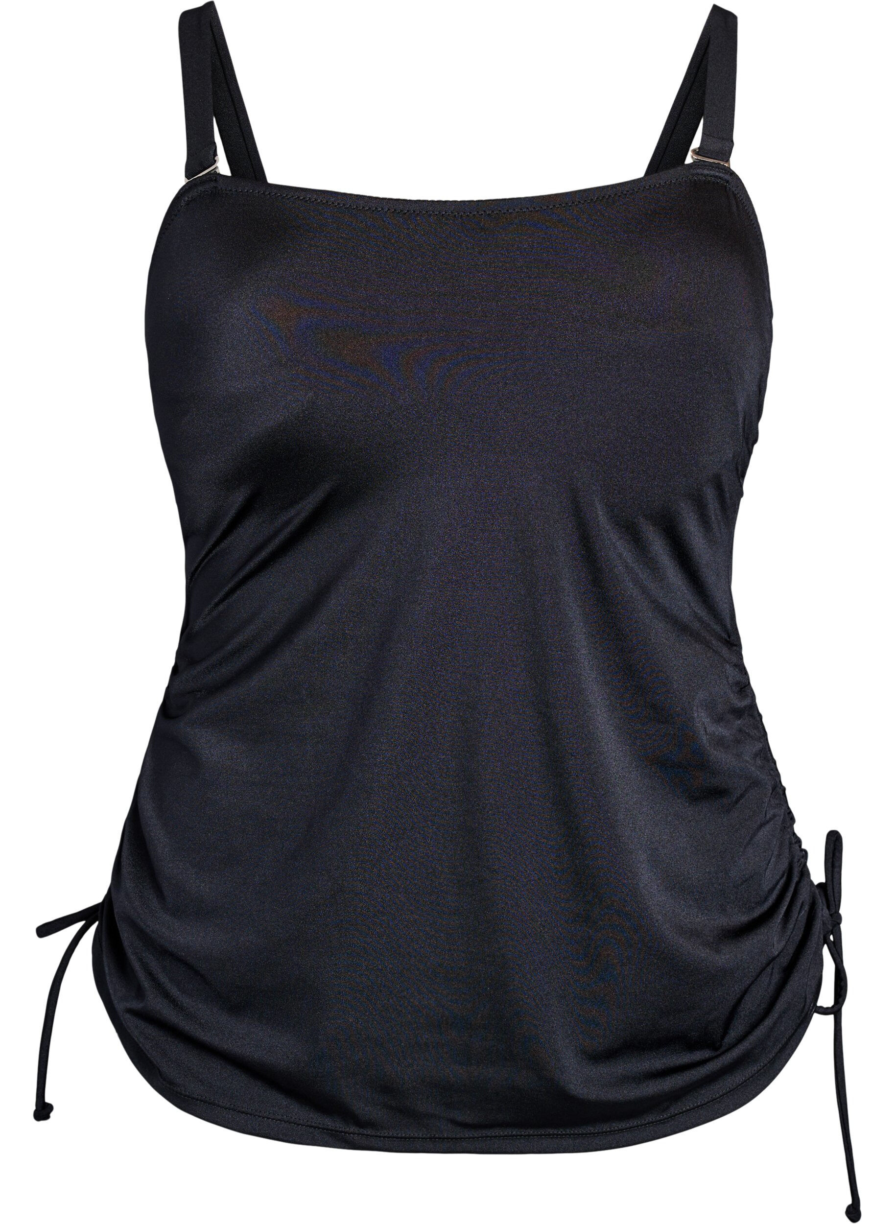 Tankini with removable cups and adjustable sides
