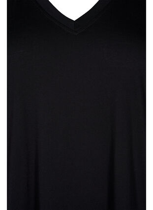 T-shirt with lace sleeves, Black, Packshot image number 2
