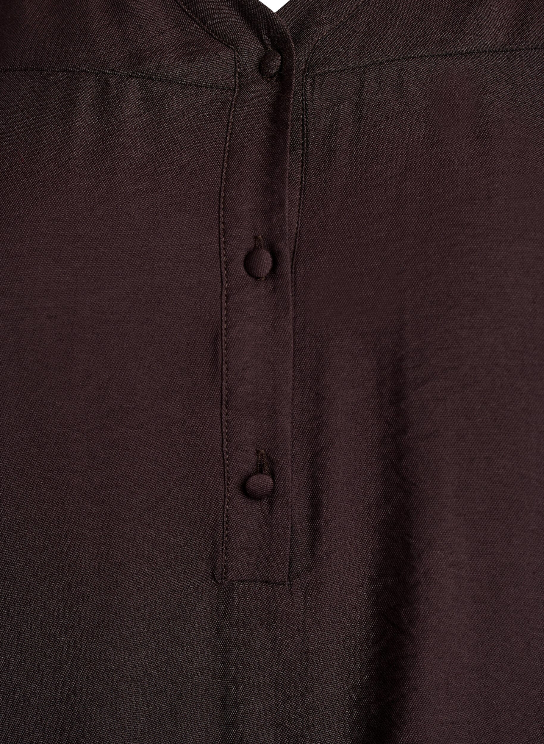 Zizzifashion Viscose blouse with smock and gathered details, Brown, Packshot image number 2