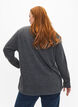 Melange blouse with round neck and long sleeves, Dark Grey, Model image number 1