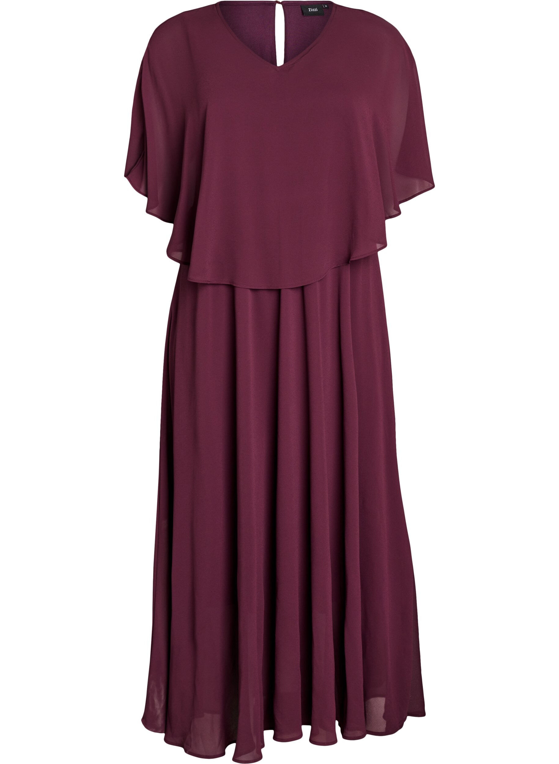 ZizzifashionA-line maxi dress with short sleeves, Red, Packshot image number 0