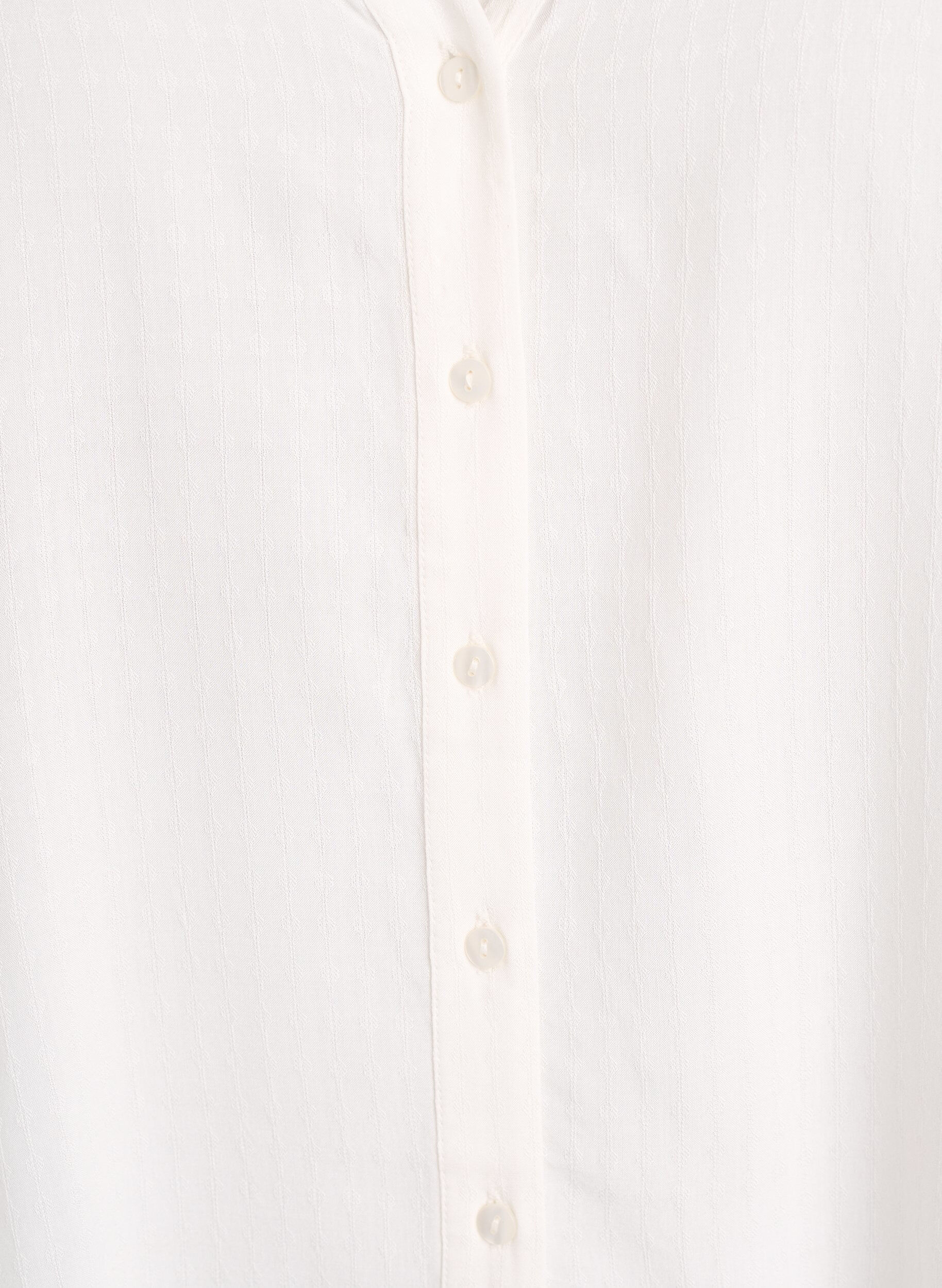 Zizzifashion Viscose shirt with short sleeves and ruched detail, Vanilla, Packshot image number 2