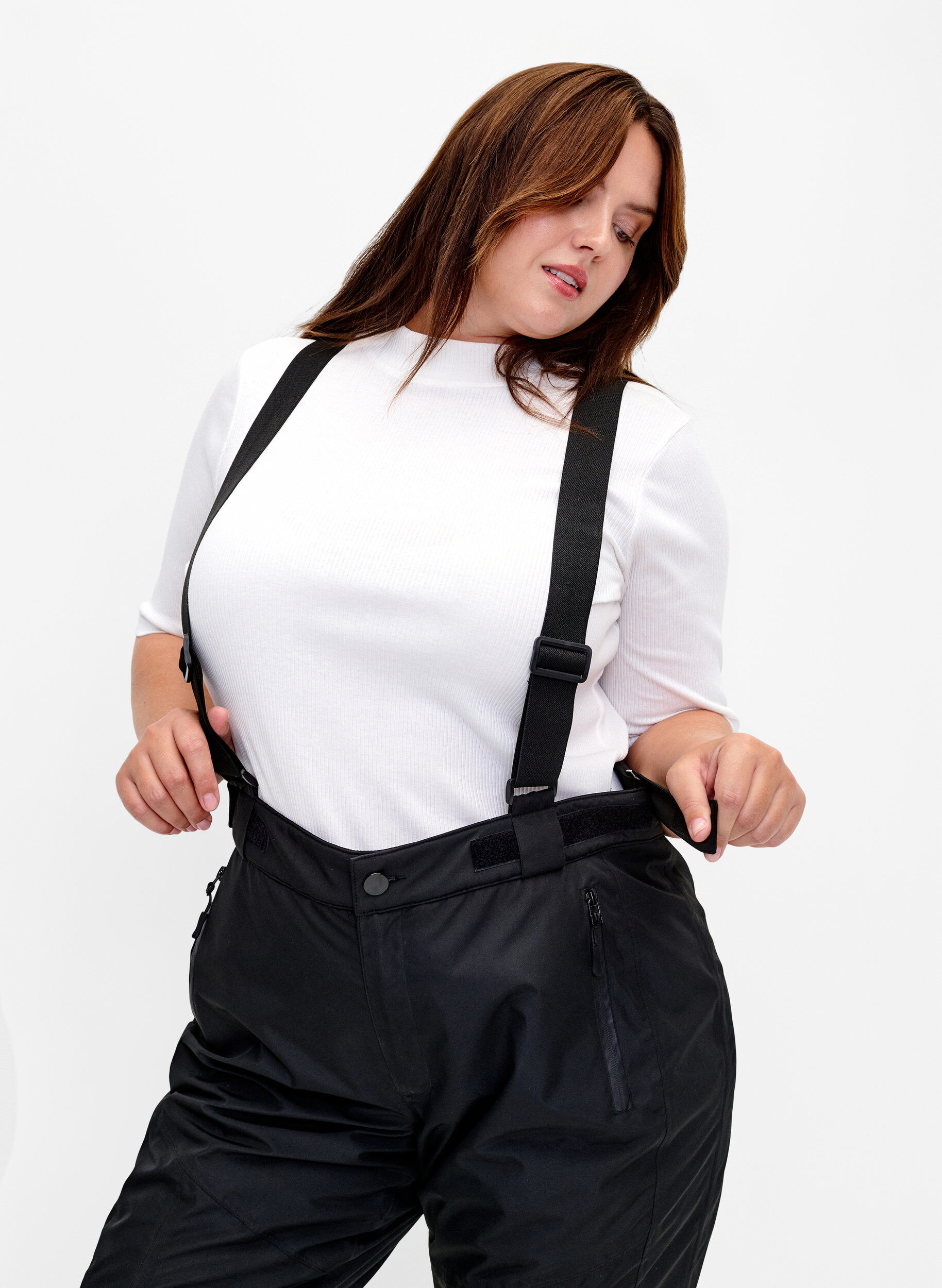 Zizzifashion Ski pants with suspenders, Black, Model image number 2