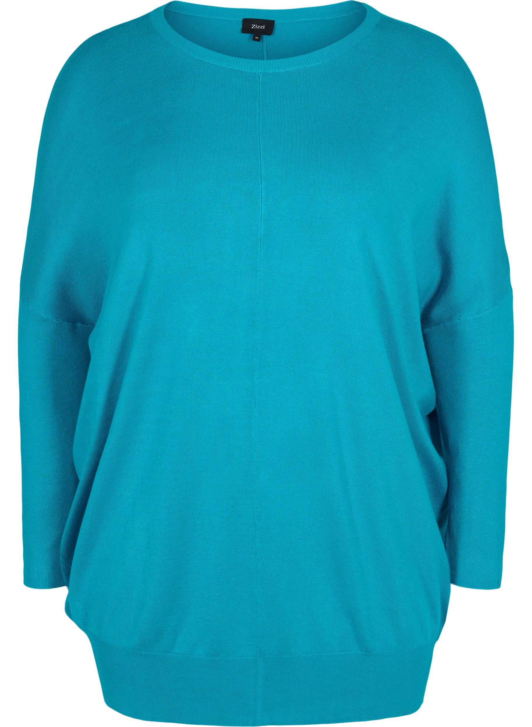 Zizzifashion Knitted tunic in viscose blend, Capri Breeze, Packshot image number 0