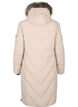 Long winter coat with hook fastenings and a faux fur collar, Beige, Packshot image number 1