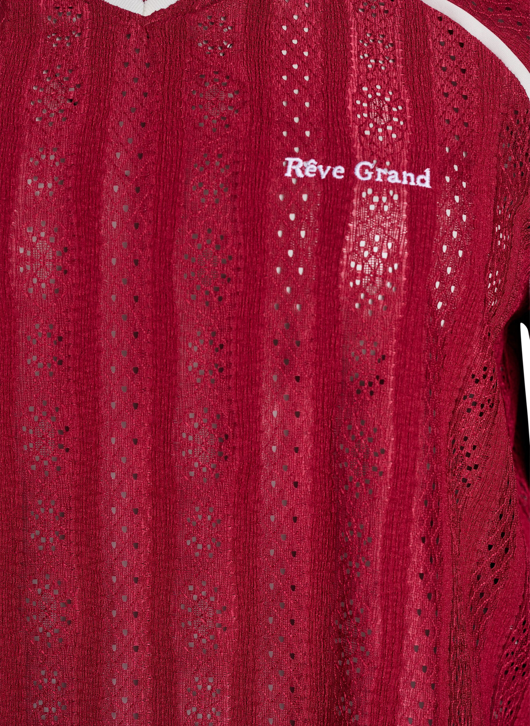 Zizzifashion Textured jersey blouse with contrast details, Red, Packshot image number 2