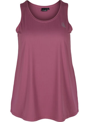 Plain-coloured sports top with round neck, Grape Nectar , Packshot image number 0
