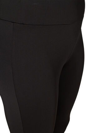 Cropped sports tights with print and mesh, Black, Packshot image number 2