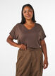 Basic V-neck T-shirt in viscose, Brown, Model image number 0