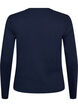 Long-sleeved basic T-shirt with a round neck, Blue, Packshot image number 1