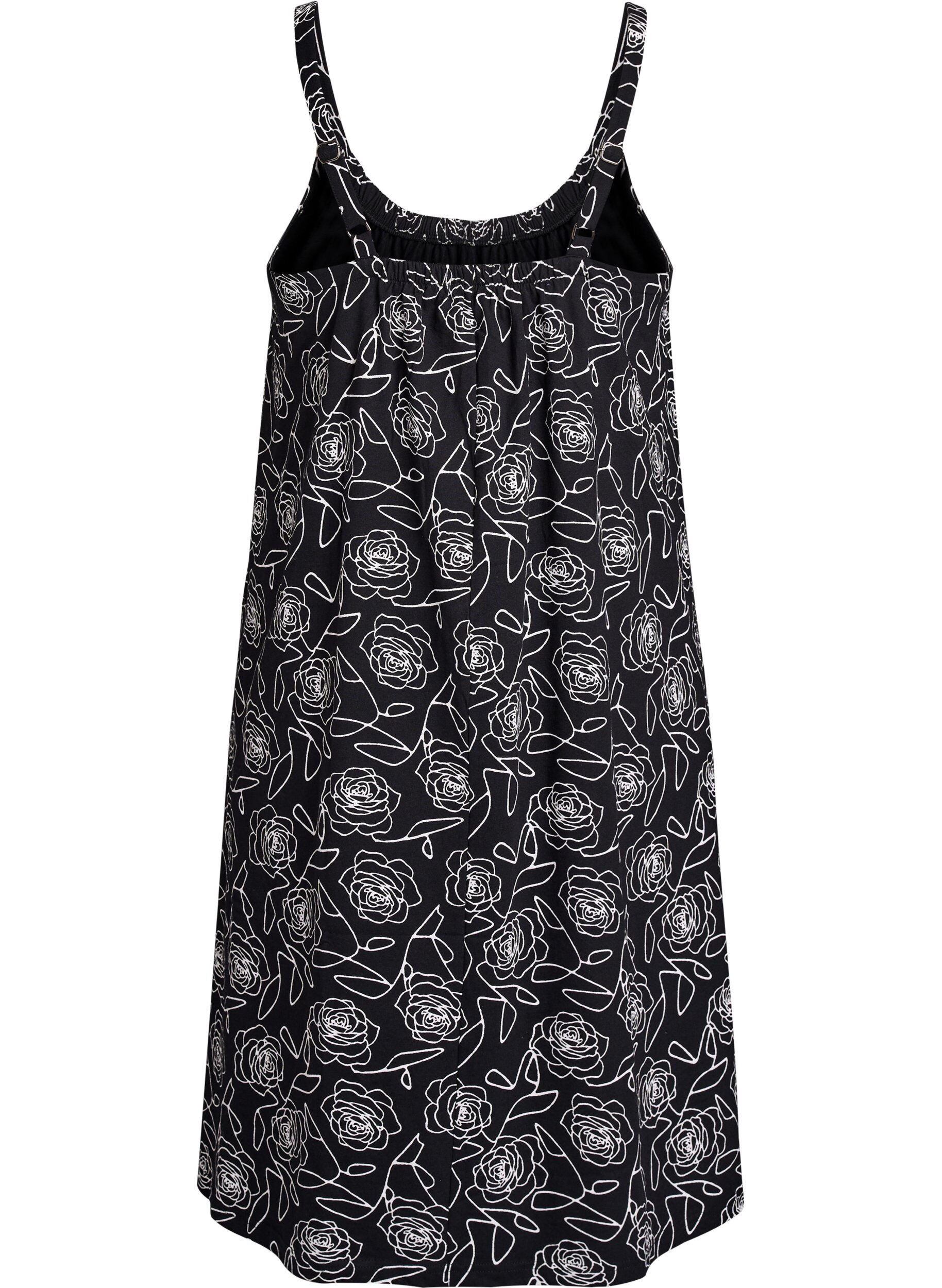 Zizzifashion Knee-length strap dress in organic cotton, Black, Packshot image number 1