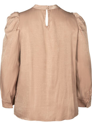 Blouse with long puff sleeves, Sand, Packshot image number 1