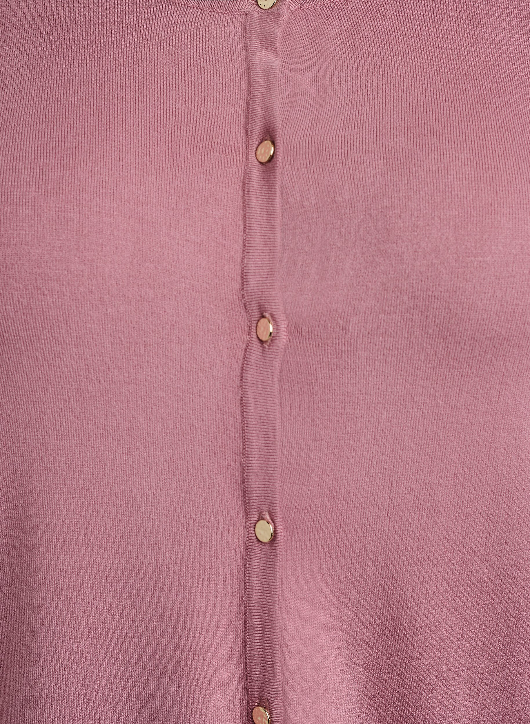 Zizzifashion Short-sleeved knit cardigan in viscose, Rose, Packshot image number 2
