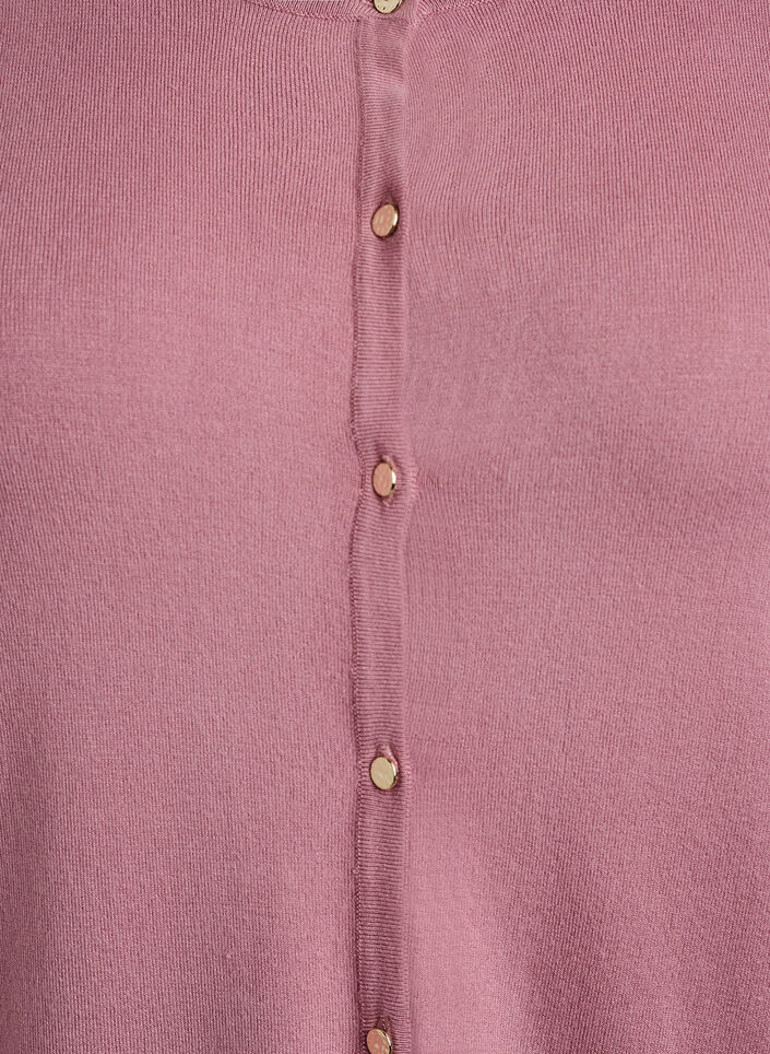 Short-sleeved knit cardigan in viscose, Rose, Packshot image number 2
