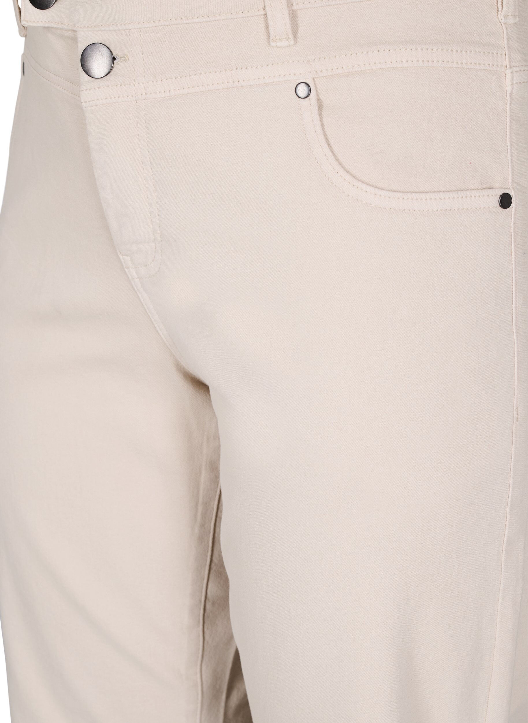 Zizzifashion Gemma high-waisted jeans, Beige, Packshot image number 2