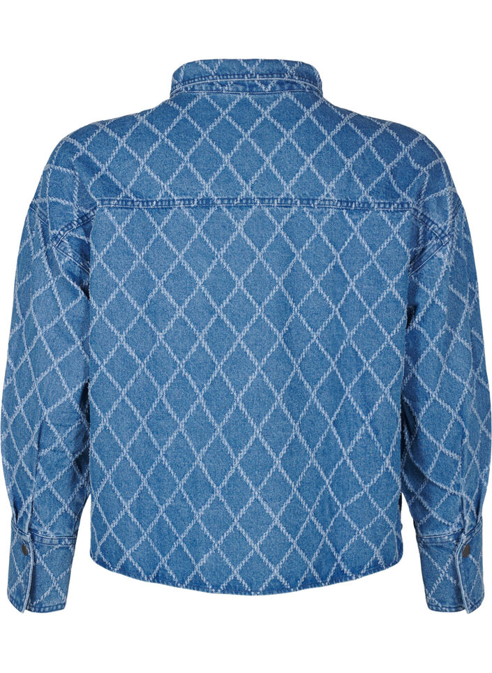 Denim shirt with destroy pattern, Blue Denim, Packshot image number 1