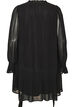 Viscose dress with ruffles and sheer sleeves, Black, Packshot image number 1