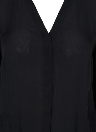 Viscose tunic with 3/4 sleeves, Black, Packshot image number 2