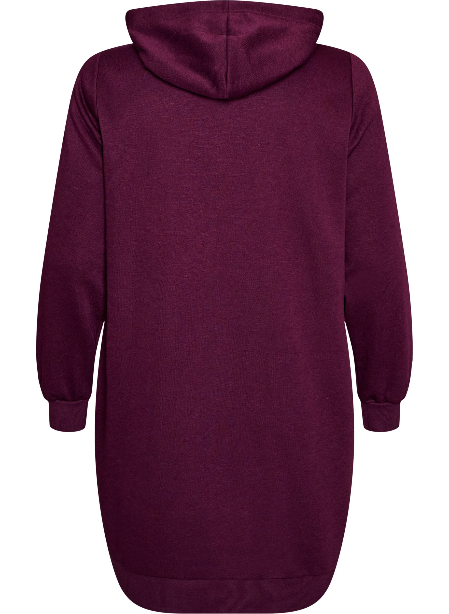 ZizzifashionLong hoodie with zip and pockets, Purple, Packshot image number 1