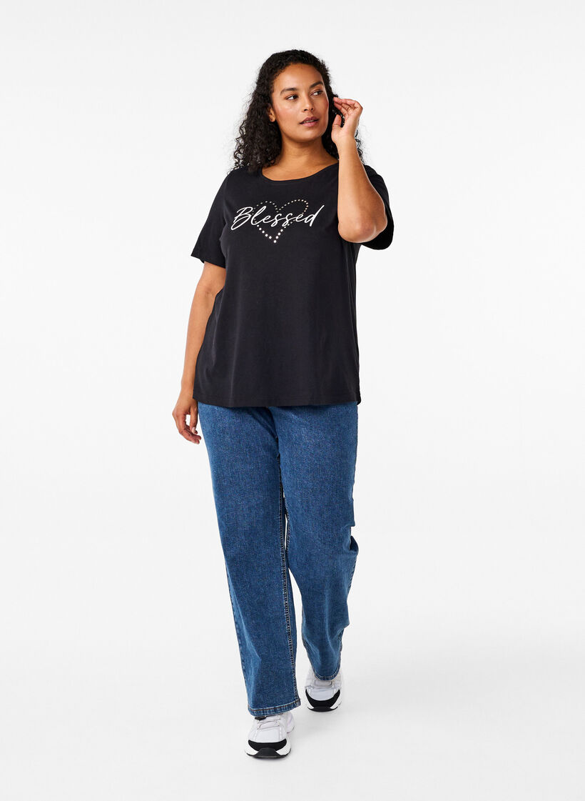 FLASH - T-shirt with motif, Black, Model image number 1