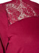 Jersey dress with lace details and a layered skirt, Red, Packshot image number 3